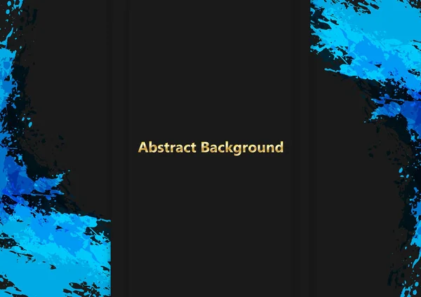 Vector Abstracto Salpicadura Color Azul Sobre Fondo Diseño Color Negro — Vector de stock