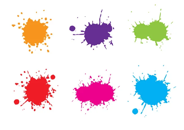 Abstract Vector Splatter Set Multi Color Design Background Desenho Vetor — Vetor de Stock