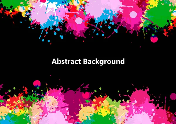 Abstrakte Vektor Splatter Farbdesign Gestaltung Auf Schwarzem Hintergrund Illustrationsvektordesign — Stockvektor