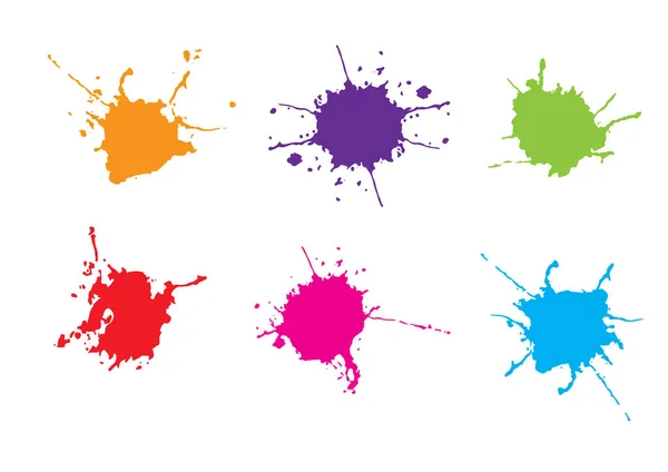 Abstract Vector Splatter Set Multicolor Design Background Desenho Vetor Ilustração — Vetor de Stock