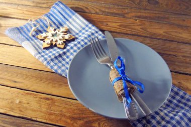 Güzel Sofra Noel akşam yemeği en iyi görünüm için. Metin için yer kopyalayın