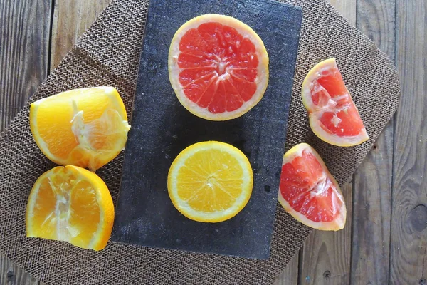 Citrusféle Gyümölcsök Mandarin Narancs Grapefruit Citrom Lime — Stock Fotó