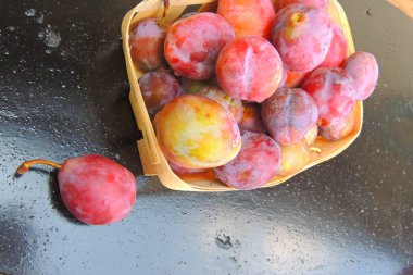 bir huş arka plan üzerinde erik