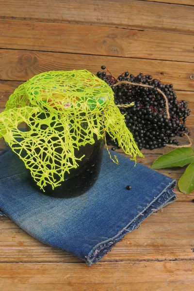 Elderberry jam closeup — Stock Photo, Image