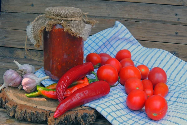 Adjika salsa picante para el invierno —  Fotos de Stock