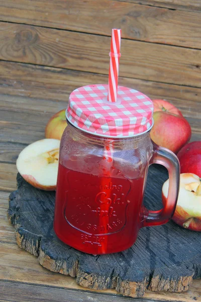 Apple compote and apples — Stockfoto