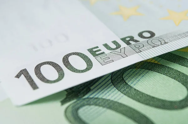 Closeup Banknotes Hundred Euros Money — Stock Photo, Image