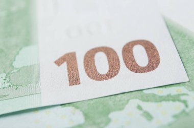 yüz Euro para banknot closeup