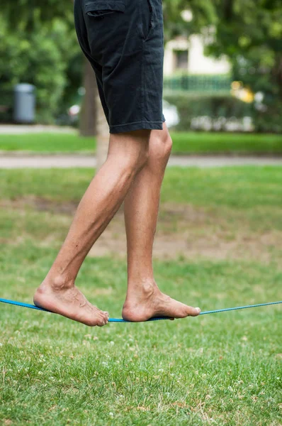 ip cambazı yumuşak askı kentsel park closeup