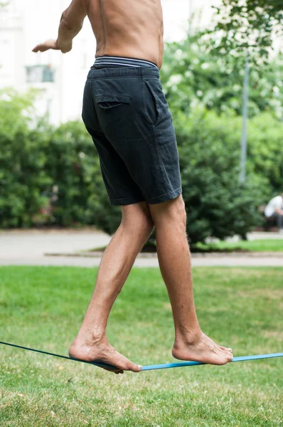 ip cambazı yumuşak askı kentsel park closeup