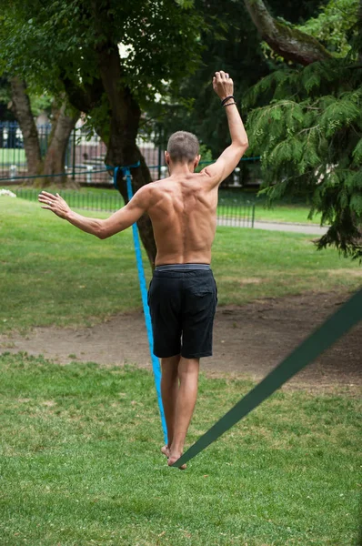 ip cambazı yumuşak askı kentsel park closeup