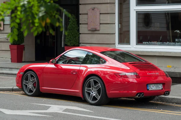 Mulhouse France Juli 2018 Rote Porsche 911 Parken Auf Der — Stockfoto