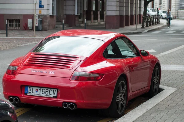 Mulhouse France Juli 2018 Rote Porsche 911 Parken Auf Der — Stockfoto