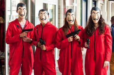 Mulhouse - Fransa - 17 Ağustos 2018: serie taraftarların grup tv 