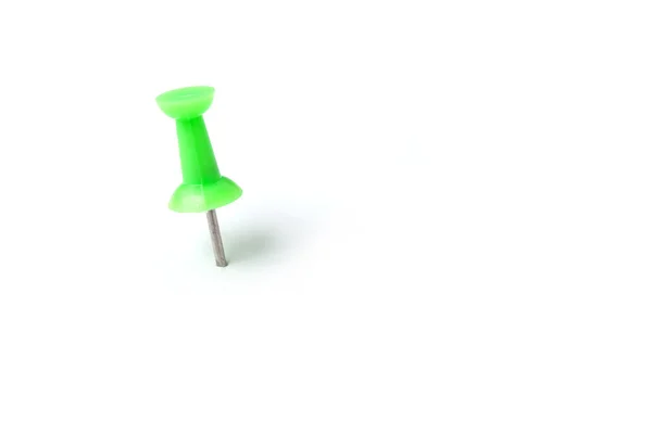 Isolated Green Pin White Background — Stock Photo, Image