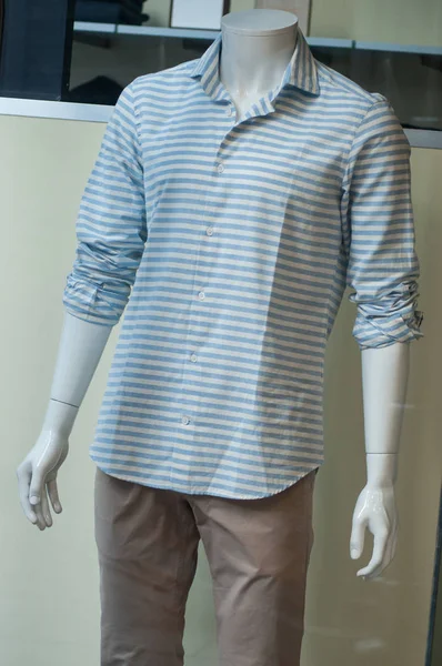 closeup of sport wear on mannequin in fashion store showroom for men