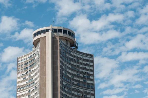 Mulhouse France September 2018 European Tower Beautiful Cloudy Sky Background — Stock Photo, Image