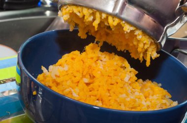 kabak ve sebze değirmen masher püresi patates closeup