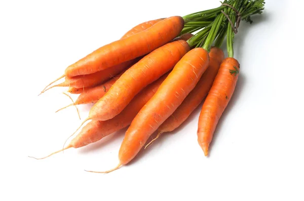 Grupo Zanahorias Frescas Sobre Fondo Blanco — Foto de Stock