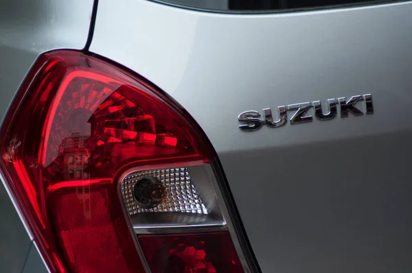 Mulhouse Frankrike Juli 2018 Grå Suzuki Bakre Logotyp Och Bakre — Stockfoto