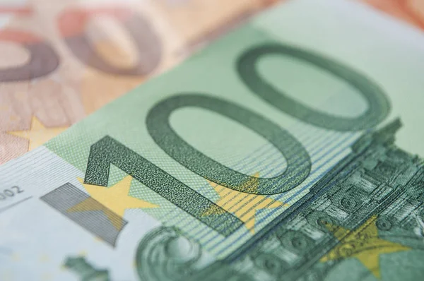Closeup Banknotes Hundred Euros Money — Stock Photo, Image