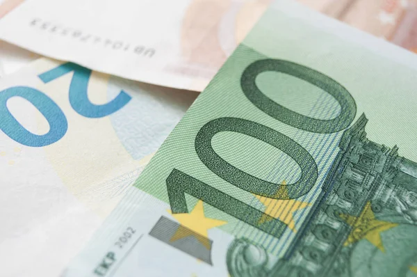 Closeup Banknotes Hundred Euros Money — Stock Photo, Image