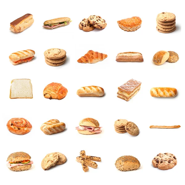 Pan Panadería Sándwiches Collage — Foto de Stock