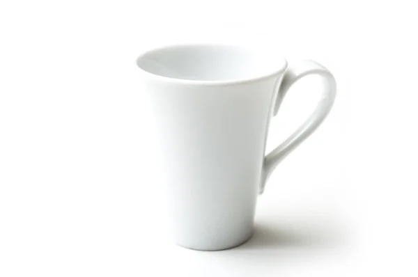 Gros Plan Tasse Café Porcelaine Blanche Sur Fond Blanc — Photo