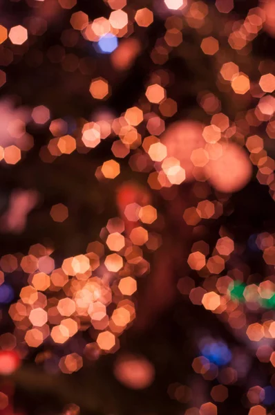 Weihnachten Urlaub Festlich Glitzernd Defokussiert Orange Hintergrund Mit Bokeh Lichter — Stockfoto