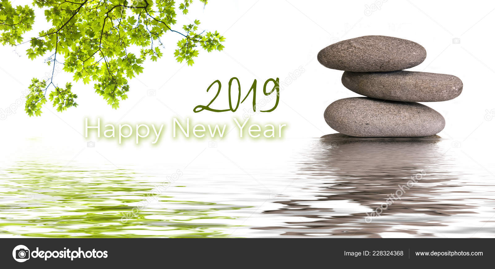 Zen Banner Happy New Year Card 2019 Stock Photo C Neydtstock