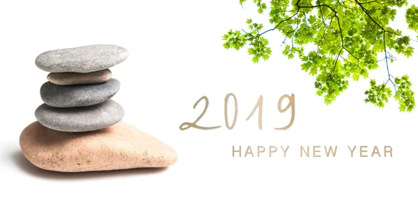 zen banner happy new year card 2019