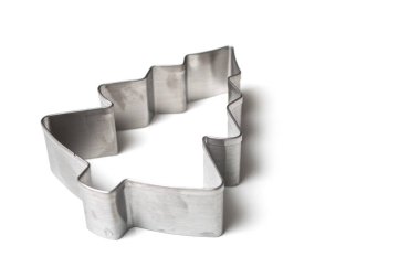 tatlı Noel köknar ağacı şekil çerez kesici beyaz arka plan üzerinde