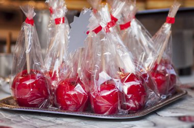 belgili tanımlık Noel çarşı vasıl elma şekeri kırmızı closeup