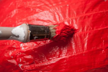 tatlı kırmızı boya fırça fener dekorasyon  