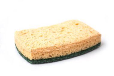 Beyaz arka plan üzerinde çift taraflı sünger closeup