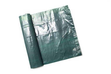 plastik çöp torbası beyaz arka plan üzerinde closeup