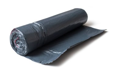 plastik çöp torbası beyaz arka plan üzerinde closeup