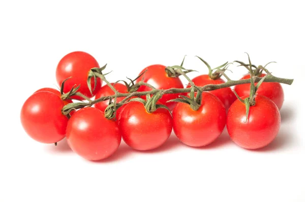 Nahaufnahme Von Kirschtomaten Auf Weißem Hintergrund — Stockfoto