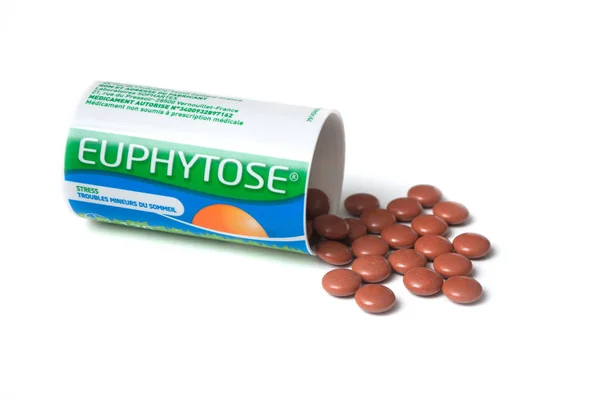 Μυλούζ Γαλλία Ιανουαρίου 2019 Closeup Των Εμπορευματοκιβωτίων Euphytose Χάπια Από — Φωτογραφία Αρχείου