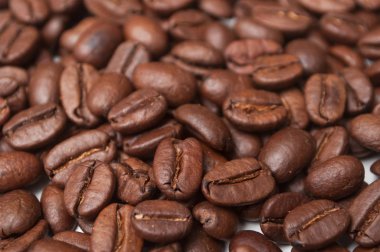 Kahve çekirdekleri doku closeup