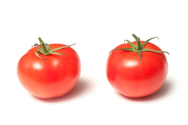 Nahaufnahme Von Frischen Tomaten Auf Weißem Hintergrund — Stockfoto