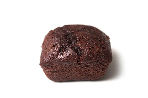 Närbild Mini Brownie Vit Bakgrund — Stockfoto