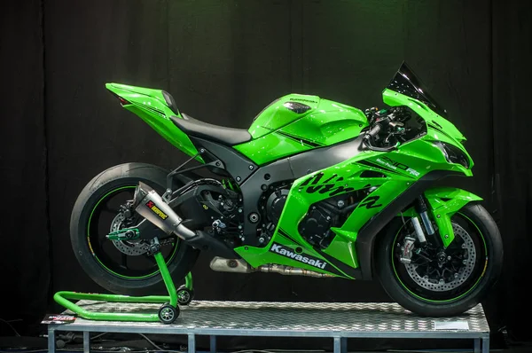 Mulhouse France February 2019 Green Kawasakininja Exhibition Mulhouse — Stock Photo, Image