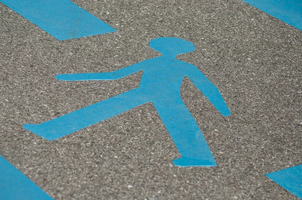 Nahaufnahme Der Blauen Beschilderung Für Fußgänger Auf Der Straße — Stockfoto