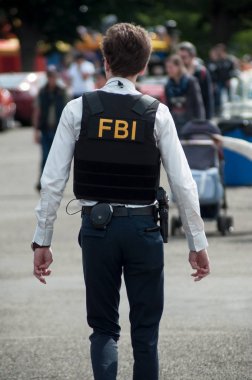 man with FBI uniform and bullet proo clipart