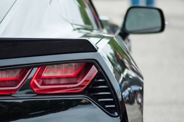 siyah vintage amerikan Corvette arka ışık eğlenceli araba gösterisi olay park