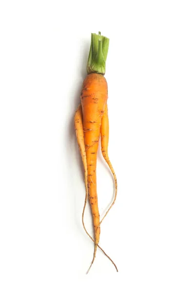 Closeup of funny carrots on white background — Stock Photo, Image
