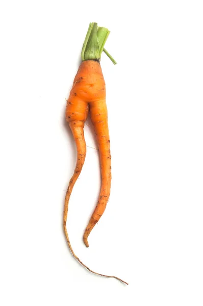 Closeup of funny carrot on white background — Stock Photo, Image