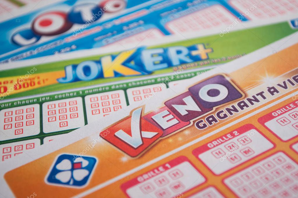Mulhouse - France - 11 September 2019 - Closeup of various french grids of lotto  from the society la francaise des jeux