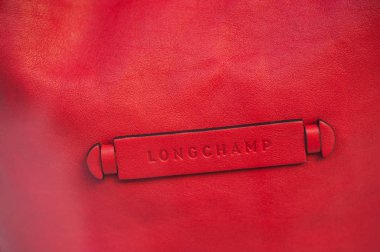  longchamp marka ünlü lüks moda şirketi kırmızı deri çanta 